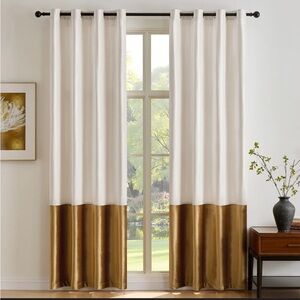 Elegant White and Gold Curtains